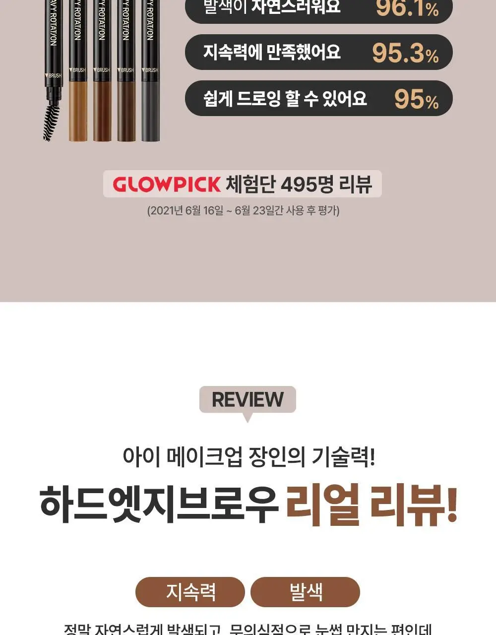 [뭉침NO] 키스미 헤비로테이션 하드 엣지 아이브로우 펜슬 상세페이지 6